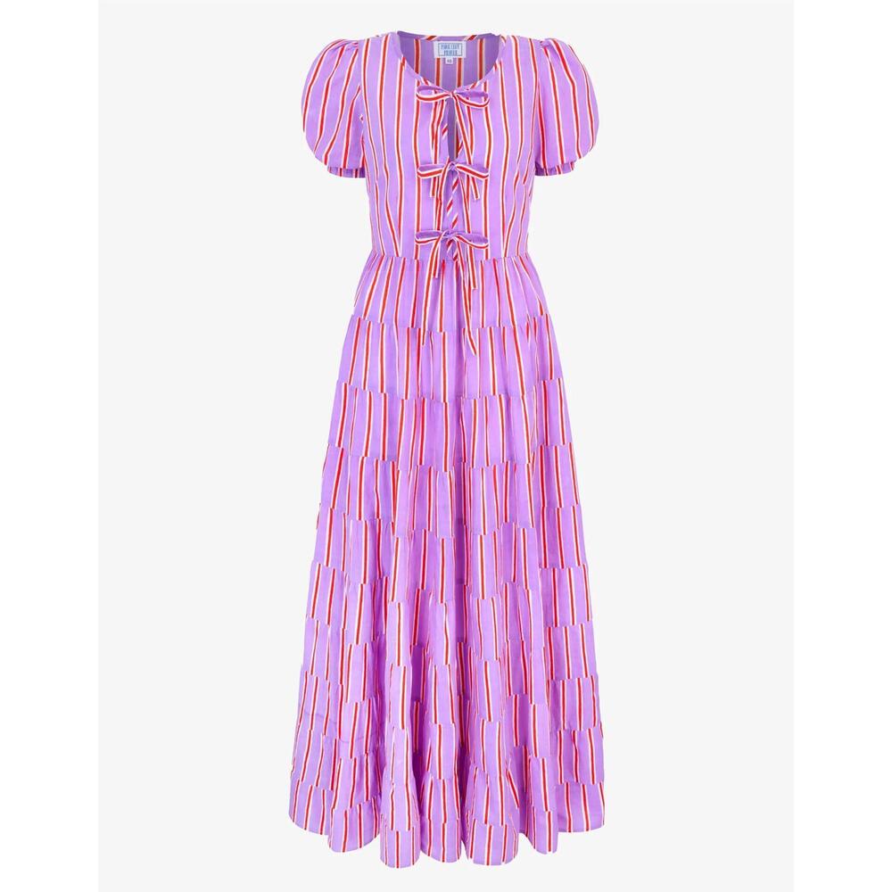 NEW PINK CITY PRINTS women's sydney dress in perfume stripe